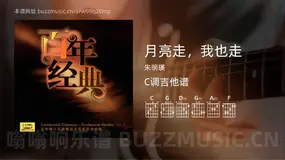 月亮走，我也走 朱明瑛 吉他谱C调简单版