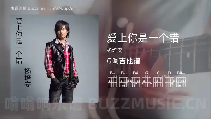 爱上你是一个错吉他谱G调 杨培安 简单版
