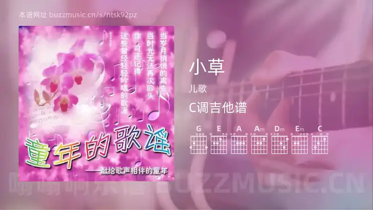 小草吉他谱C调 儿歌 简单版