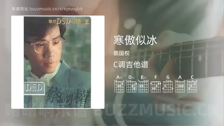 寒傲似冰吉他谱C调 蔡国权 简单版