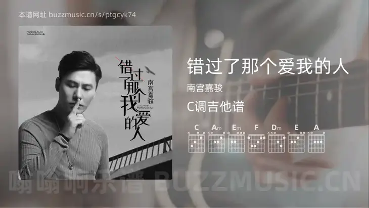 错过了那个爱我的人吉他谱C调 南宫嘉骏 简单版