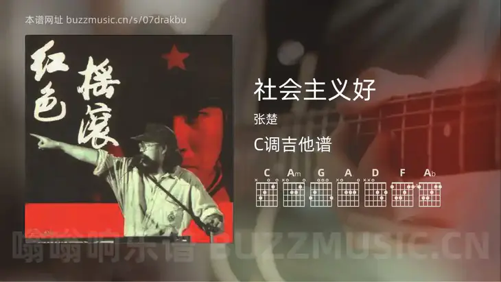 社会主义好 张楚 吉他谱C调简单版