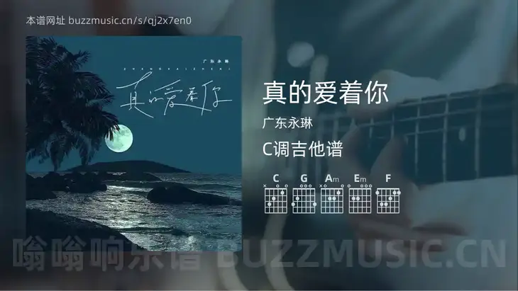 真的爱着你吉他谱C调 广东永琳 简单版