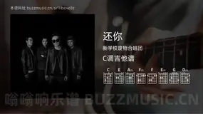 还你 新学校废物合唱团 吉他谱C调简单版