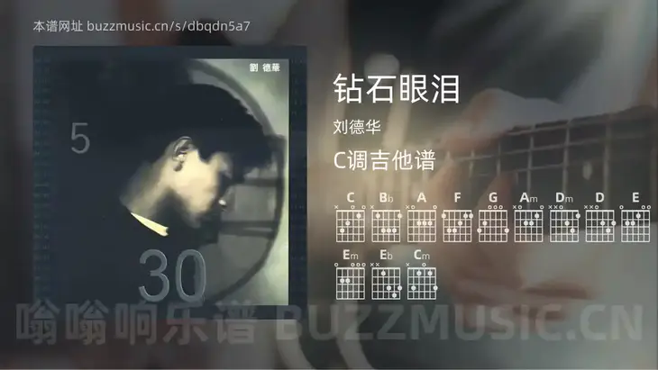 钻石眼泪 刘德华 吉他谱C调简单版