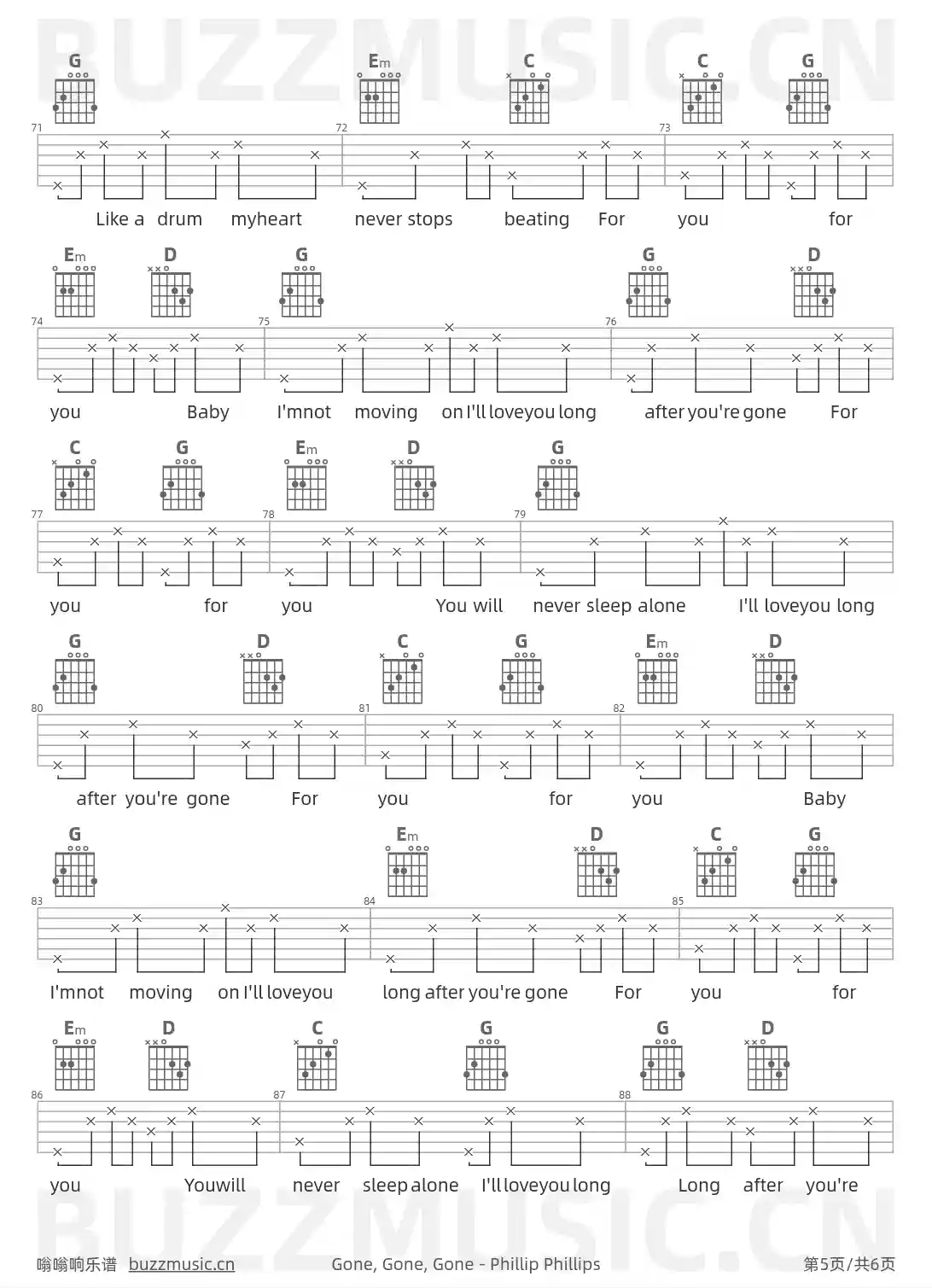吉他谱第5页