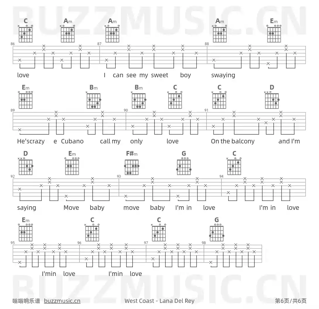 吉他谱第6页