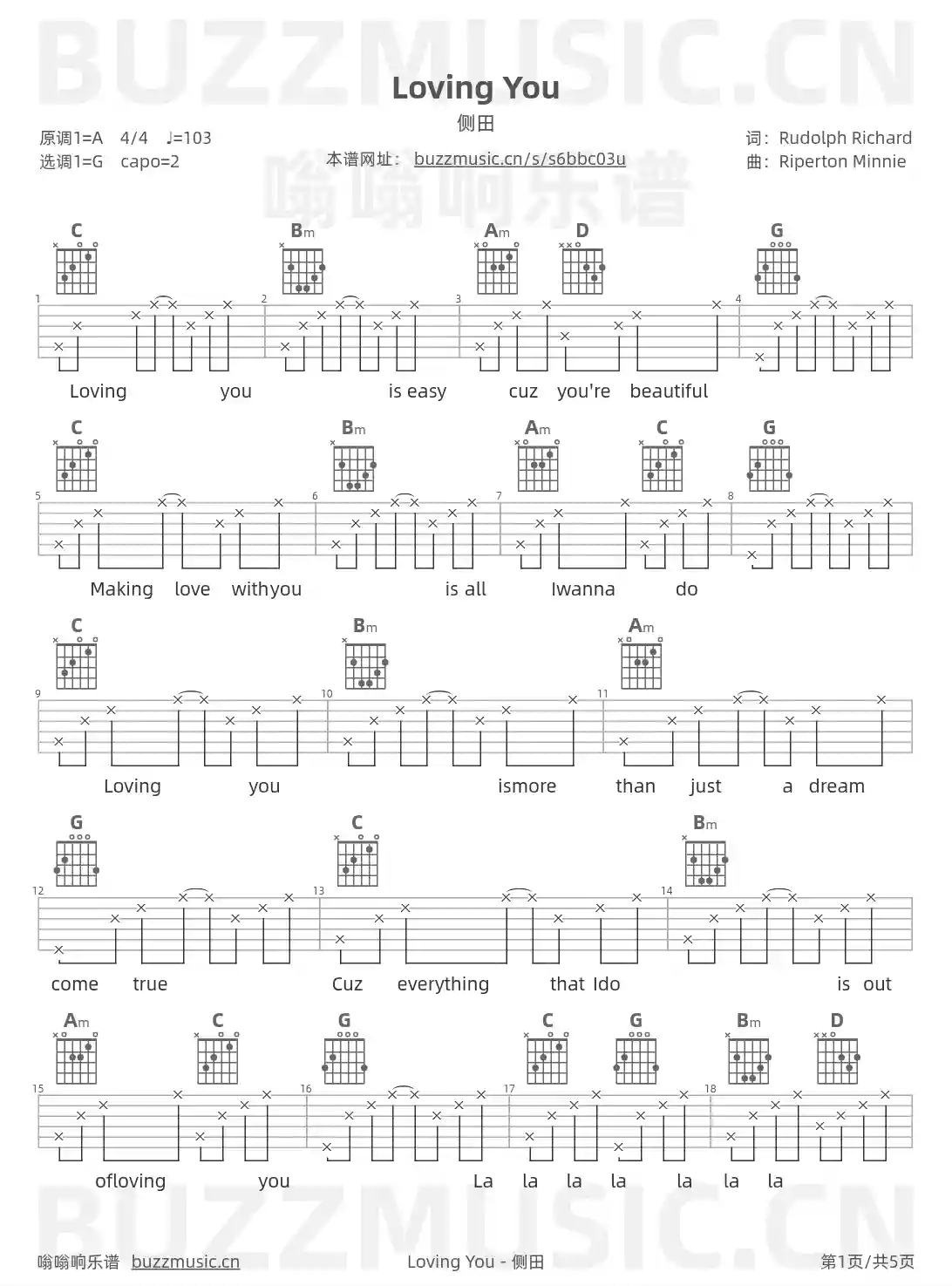 吉他谱第1页