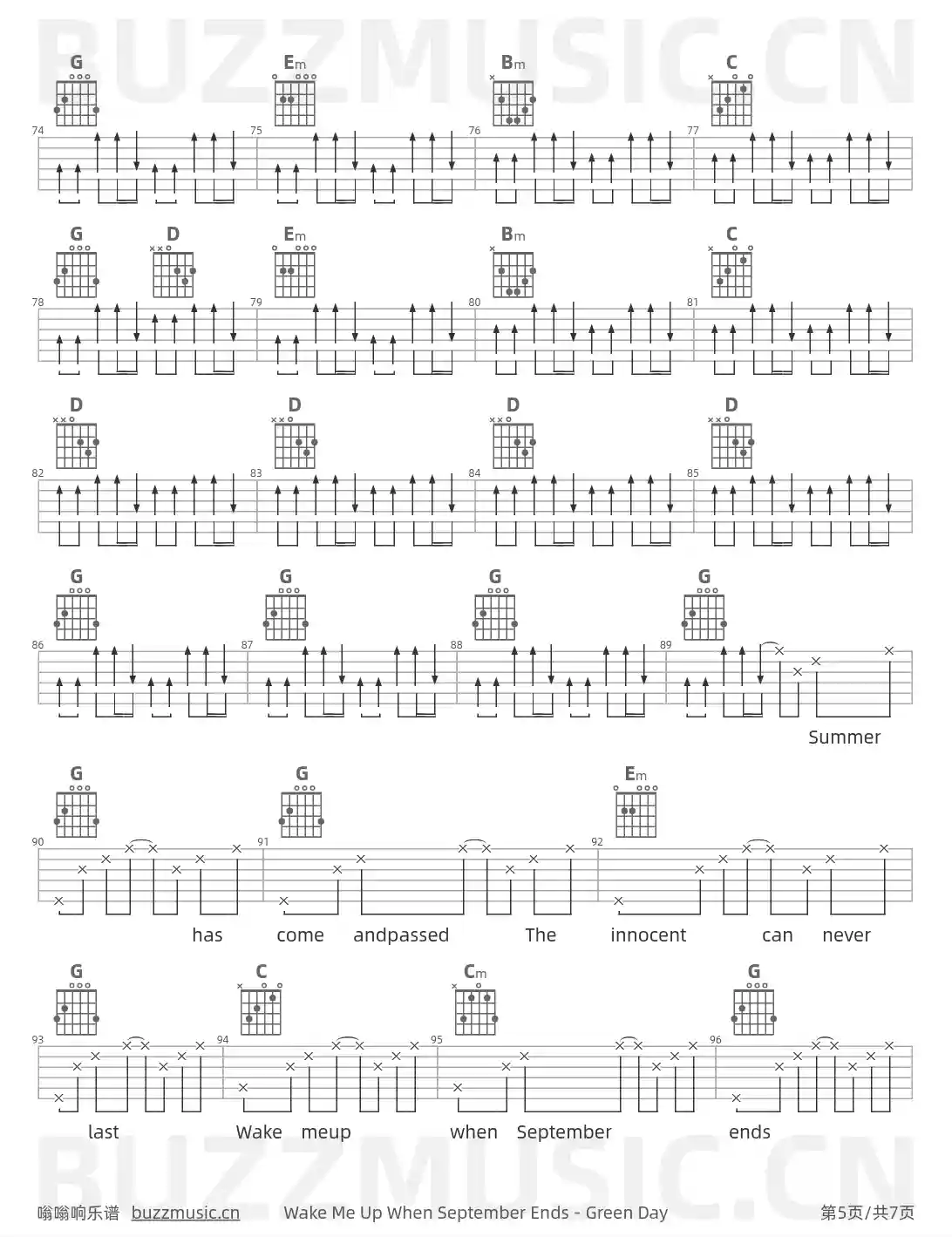 吉他谱第5页