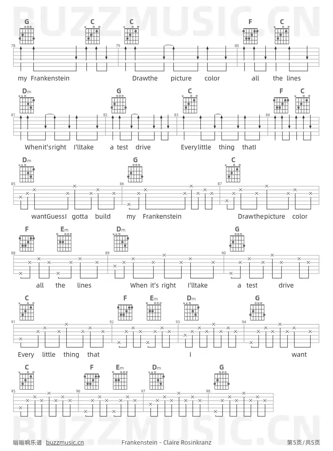 吉他谱第5页