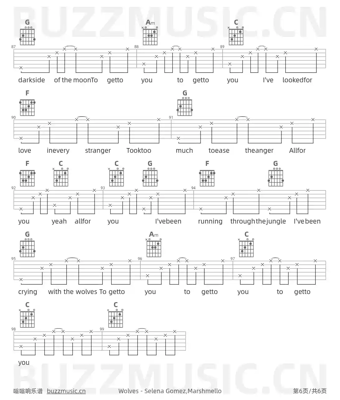吉他谱第6页