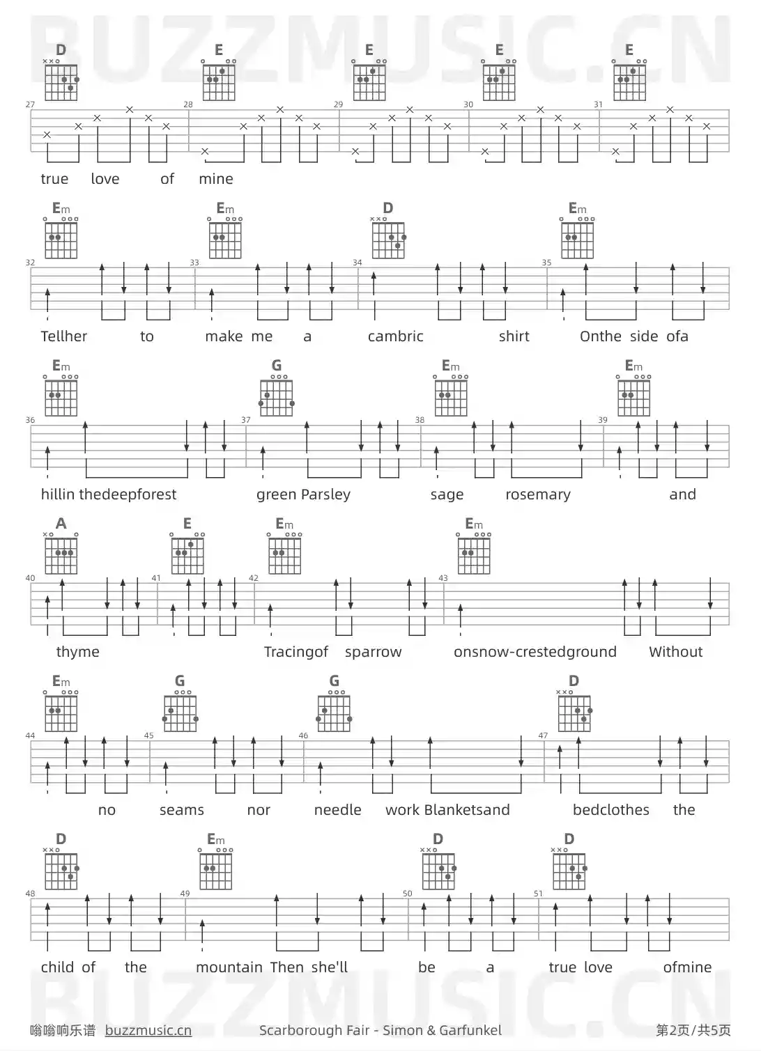 吉他谱第2页