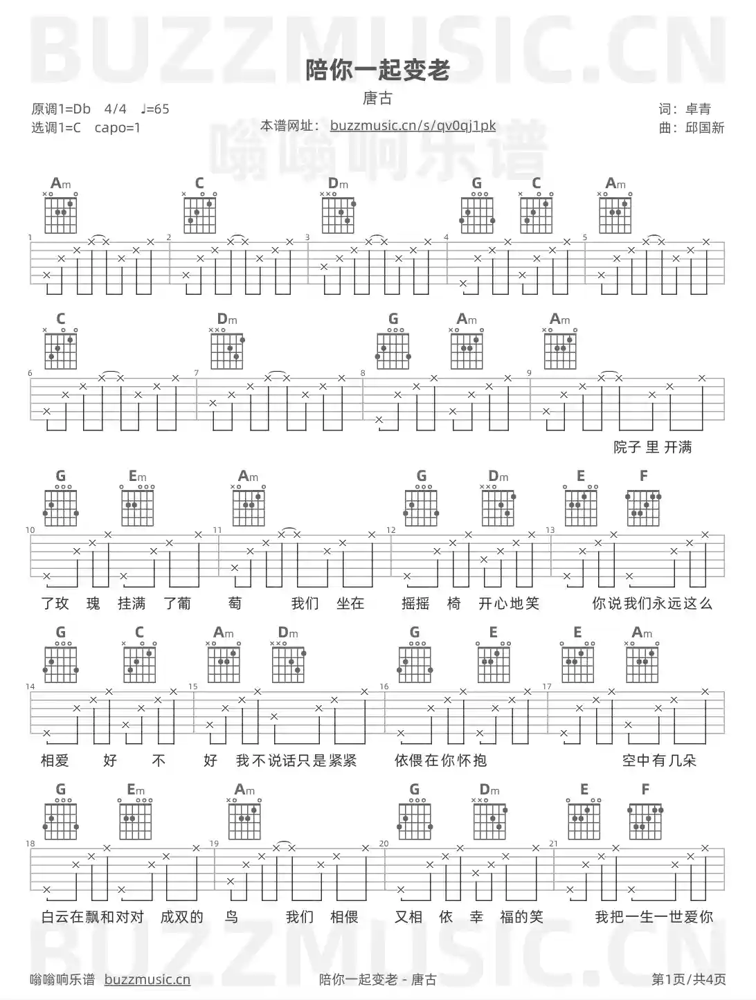 吉他谱第1页