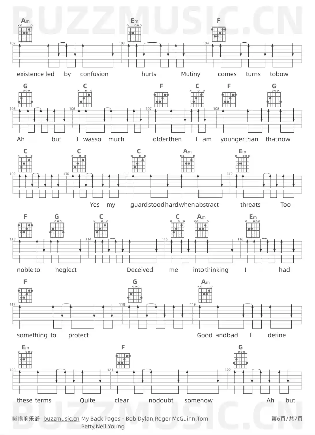 吉他谱第6页
