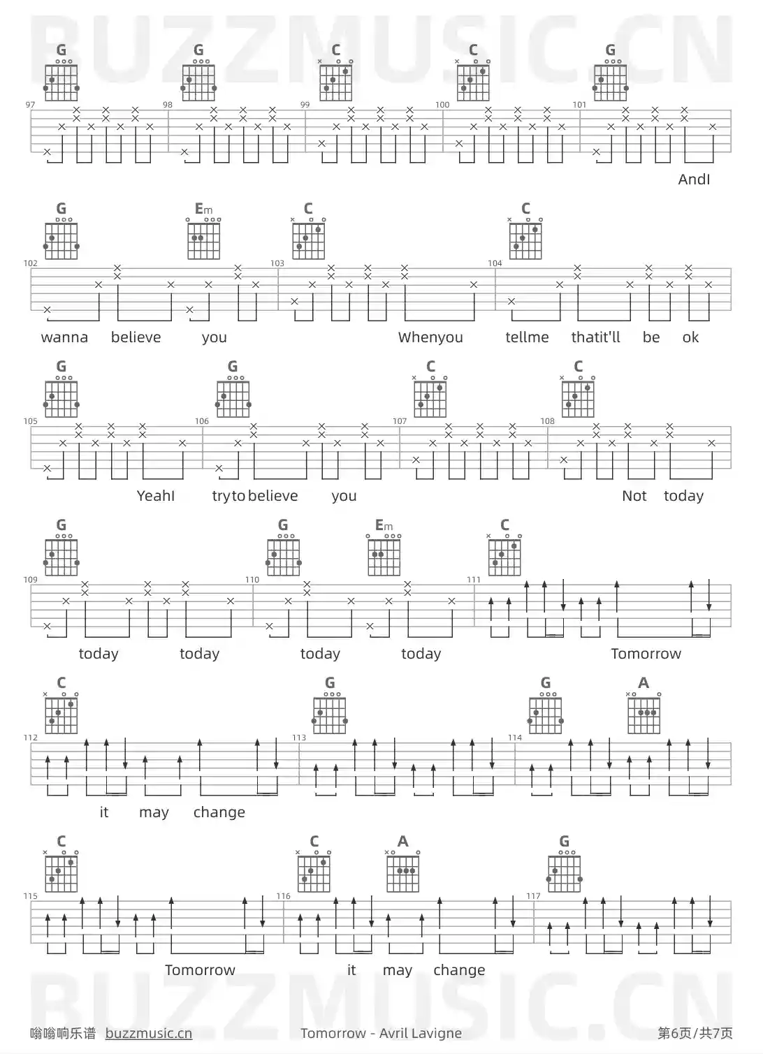 吉他谱第6页