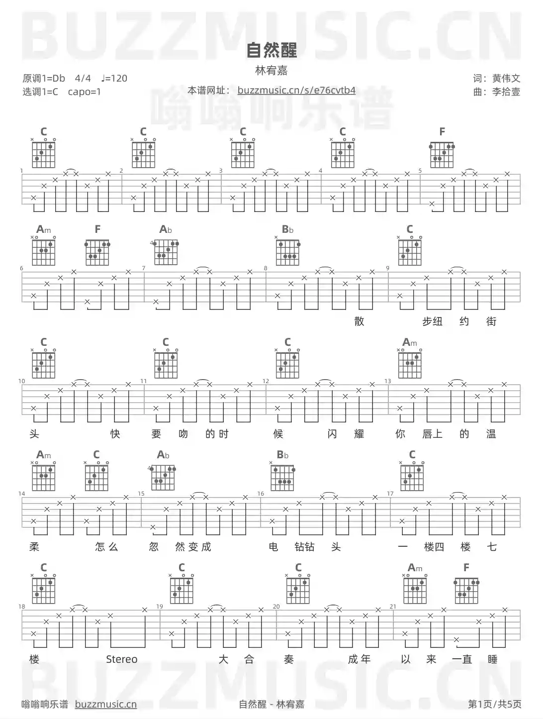 吉他谱第1页