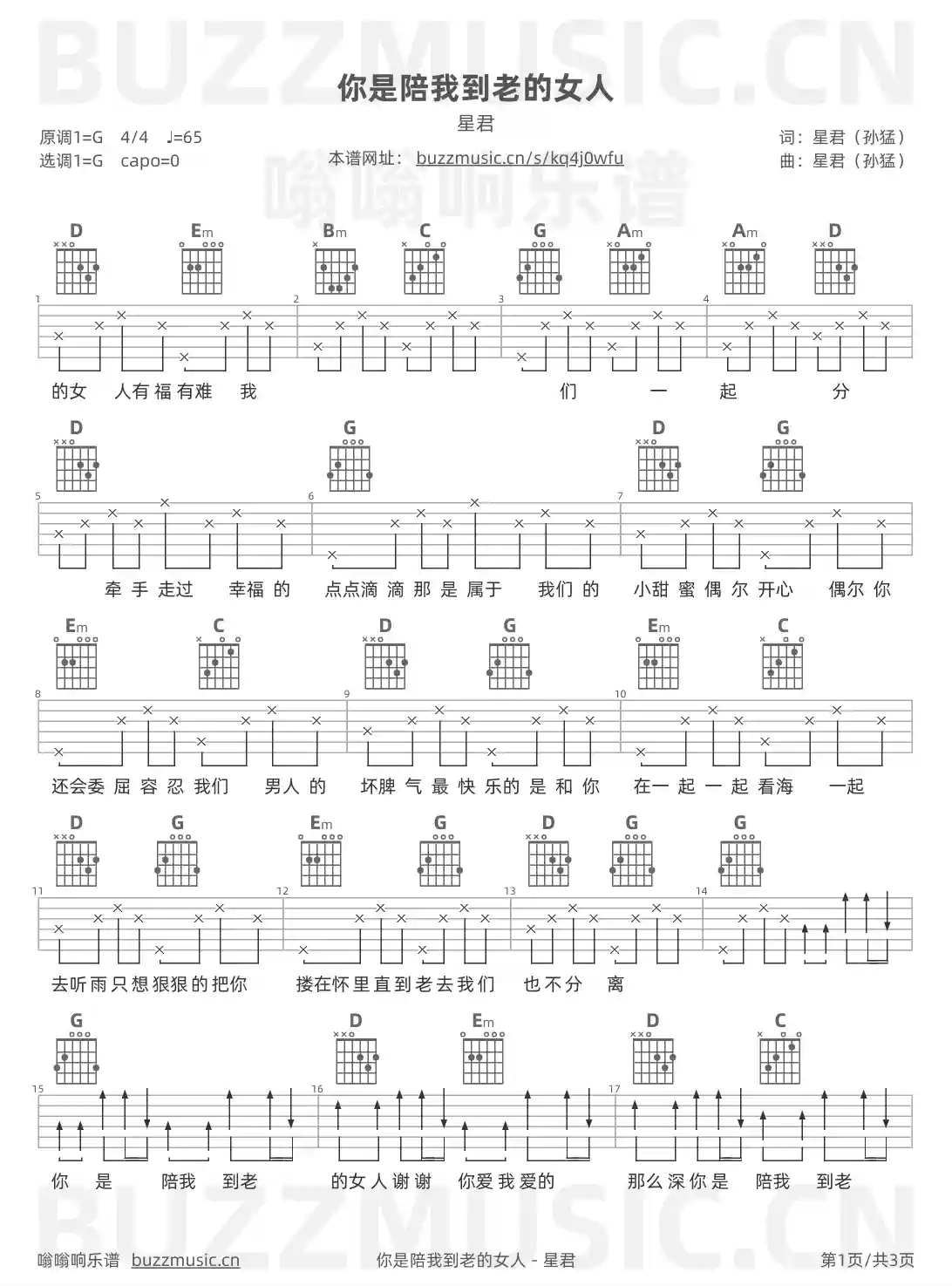 吉他谱第1页